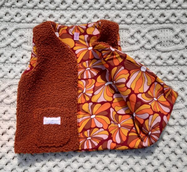 Gilet de berger enfant 5ans extérieur tissu bouclette, intérieur viscose 2 les bobines de ganou