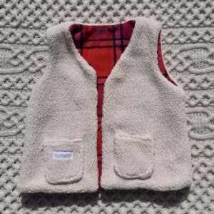 Gilet de berger enfant 8ans extérieur en sherpa, intérieur lainage les bobines de ganou