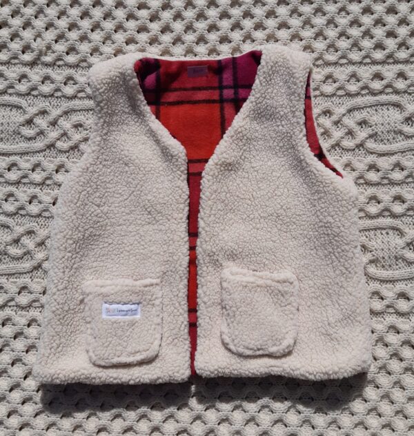 Gilet de berger enfant 8ans extérieur en sherpa, intérieur lainage les bobines de ganou