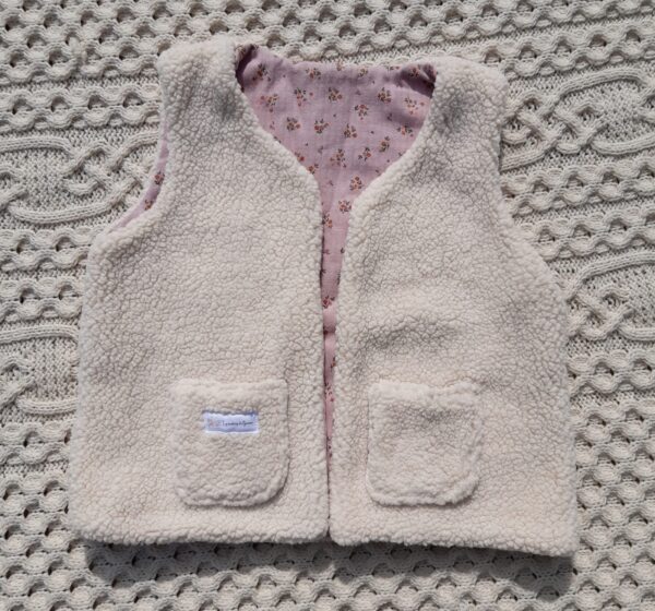 Gilet de berger enfant 8ans extérieur sherpa intérieur 100%coton 2 les bobines de ganou