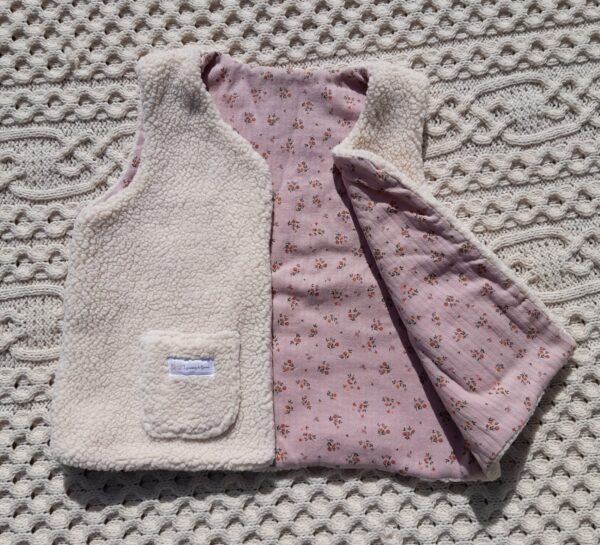 Gilet de berger enfant 8ans extérieur sherpa intérieur 100%coton les bobines de ganou