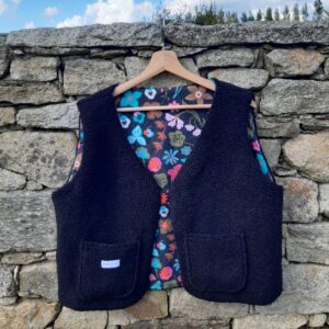 Gilet de berger extérieur tissu bouclette intérieur en viscose