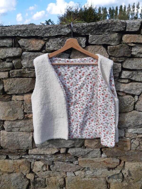 gilet de berger exterieur en sherpa interieur en coton les bobines de ganou