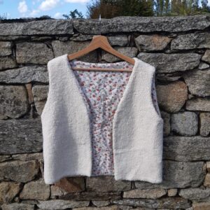 Gilet de berger extérieur en sherpa intérieur en coton