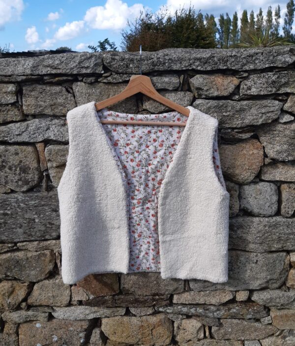 gilet de berger exterieur en sherpa interieur en coton les bobines de ganou