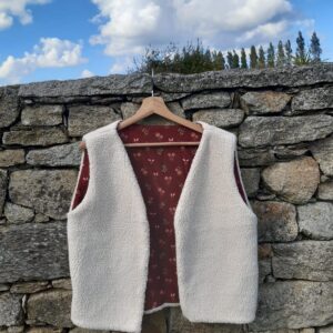 Gilet de berger extérieur sherpa intérieur velour milleraies