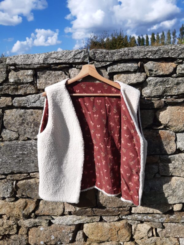 gilet de berger exterieur sherpa interieur velour milleraies les bobines de ganou