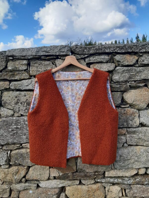 gilet de berger exterieur tissu bouclette interieur coton les bobines de ganou